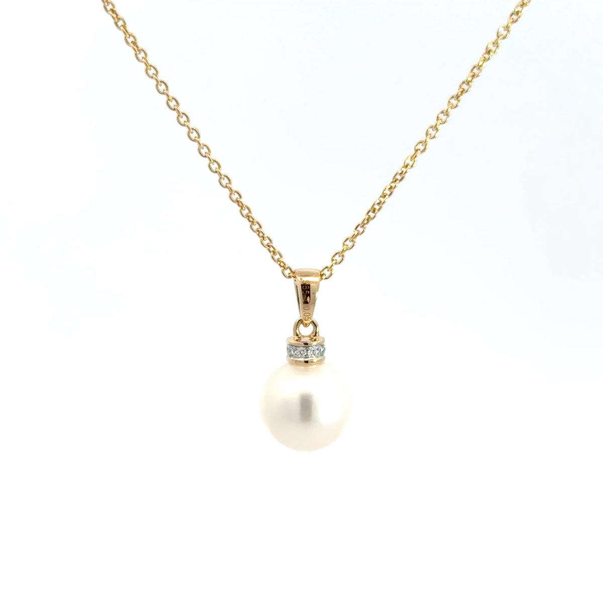 14 kt. diamant perle vedhæng m. 0,05ct w/si - Model: 20-22150