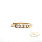 14kt Alliancering med 5 x 0,05 tw/si brillanter - Model: 40-22615