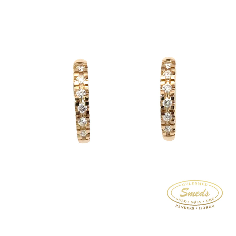 14 kt. Guld creol med diamant, i alt: 0,25 ct. tw/si - Model: 10-22123