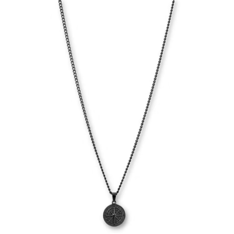 By Billgren - Herre halskæde i stål, Kompas 55 cm - Model: 9202