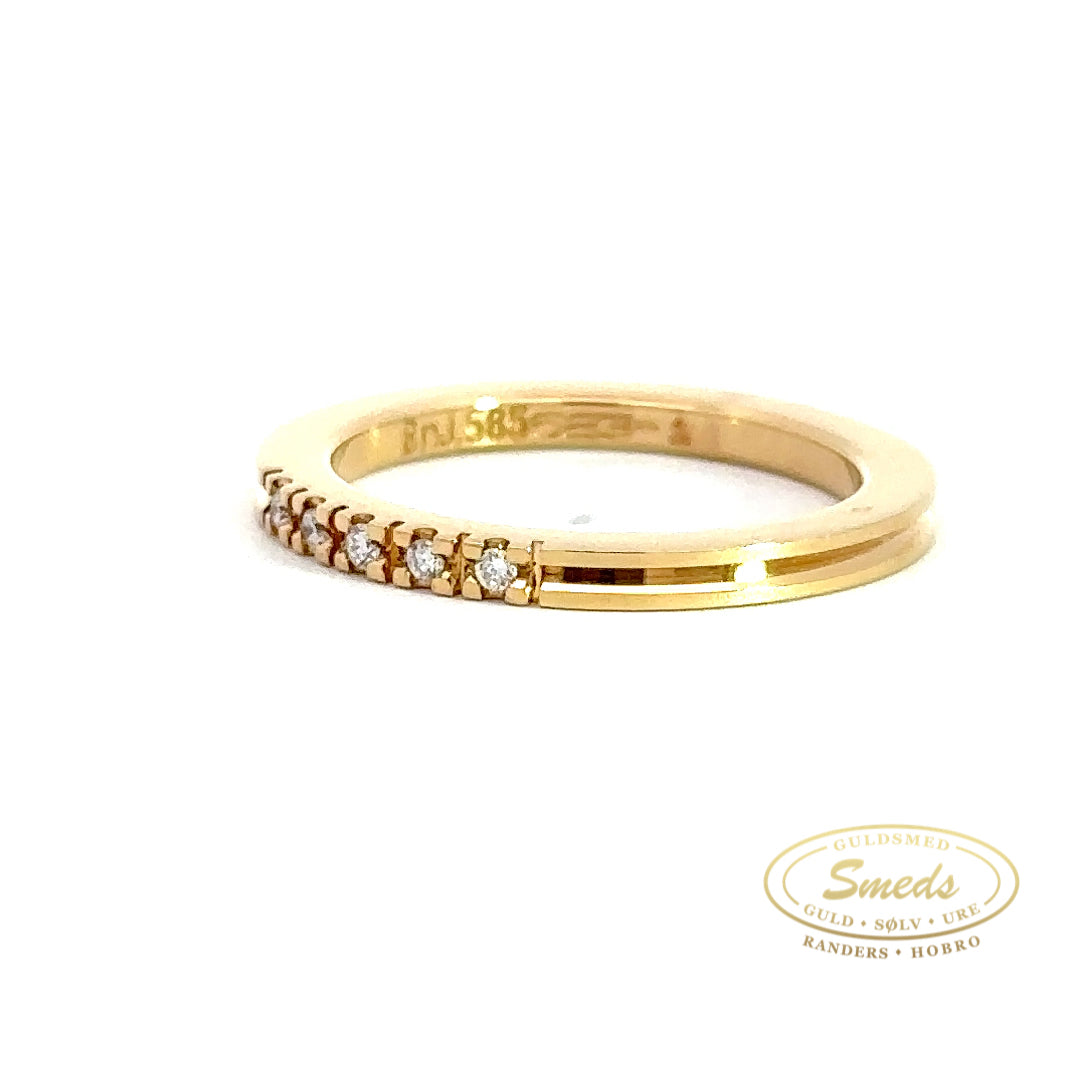 14 kt guldring m 5x0,01 ct wsi - Model: 12136230105