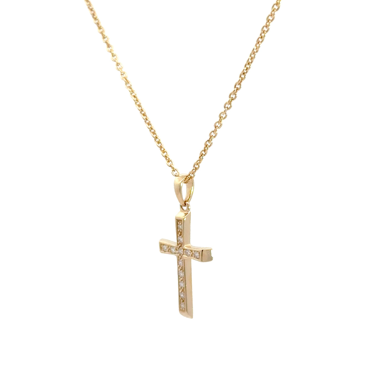 14 kt. diamant kors vedhæng m. 0,08ct w/si - Model: 20-22152