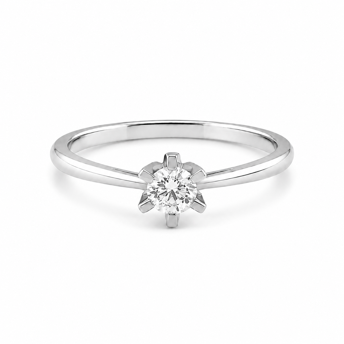14 kt. hvidguld diamantring 0,25ct tw/si brillant