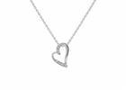14KT. Diamant Vedhæng, hvidguld, 0,025 TW/SI- model 45-70074-1855