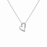 14KT. Diamant Vedhæng, hvidguld, 0,025 TW/SI- model 45-70074-1855