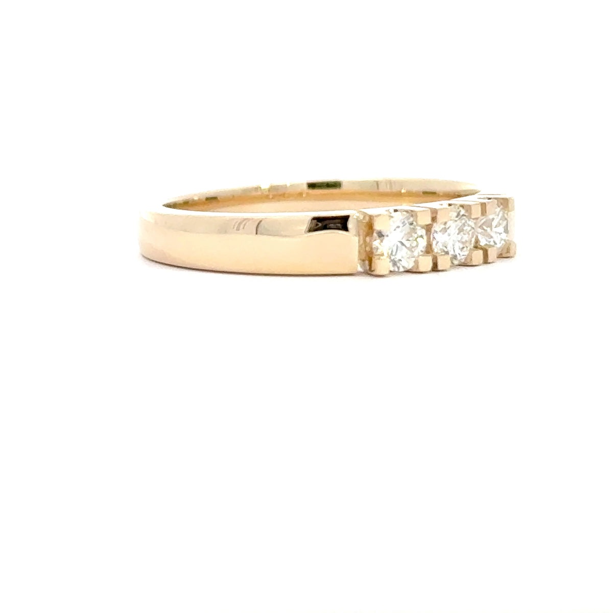 14 kt. guld alliancering med diamant, 3 x 0,10ct tw/si - Model: 40-22635