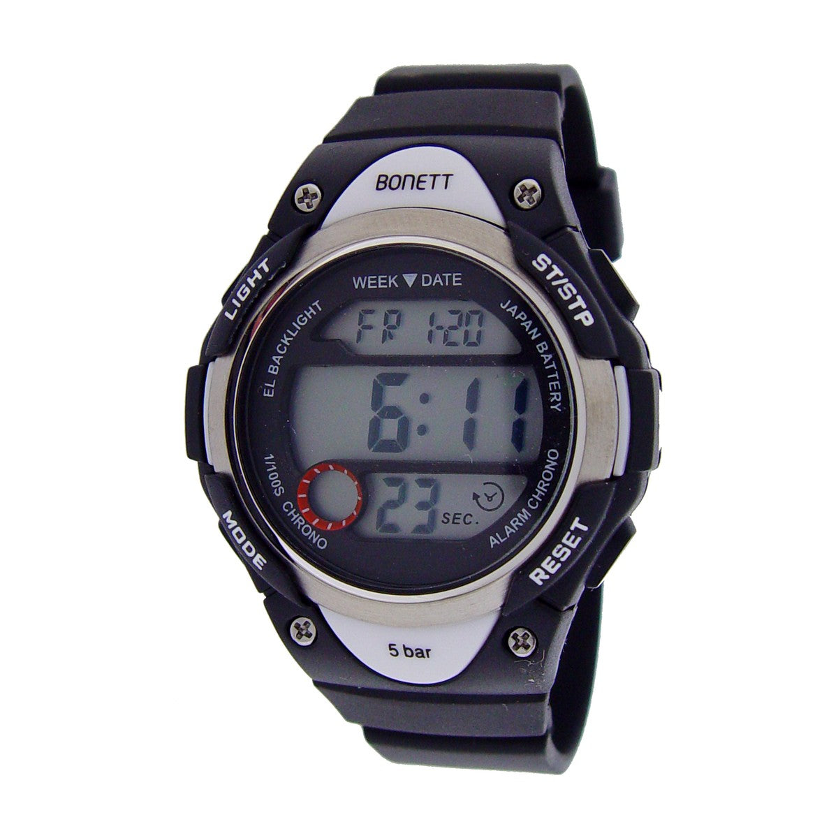 Bonett - Børne digitalur i sort - Model: 1501S