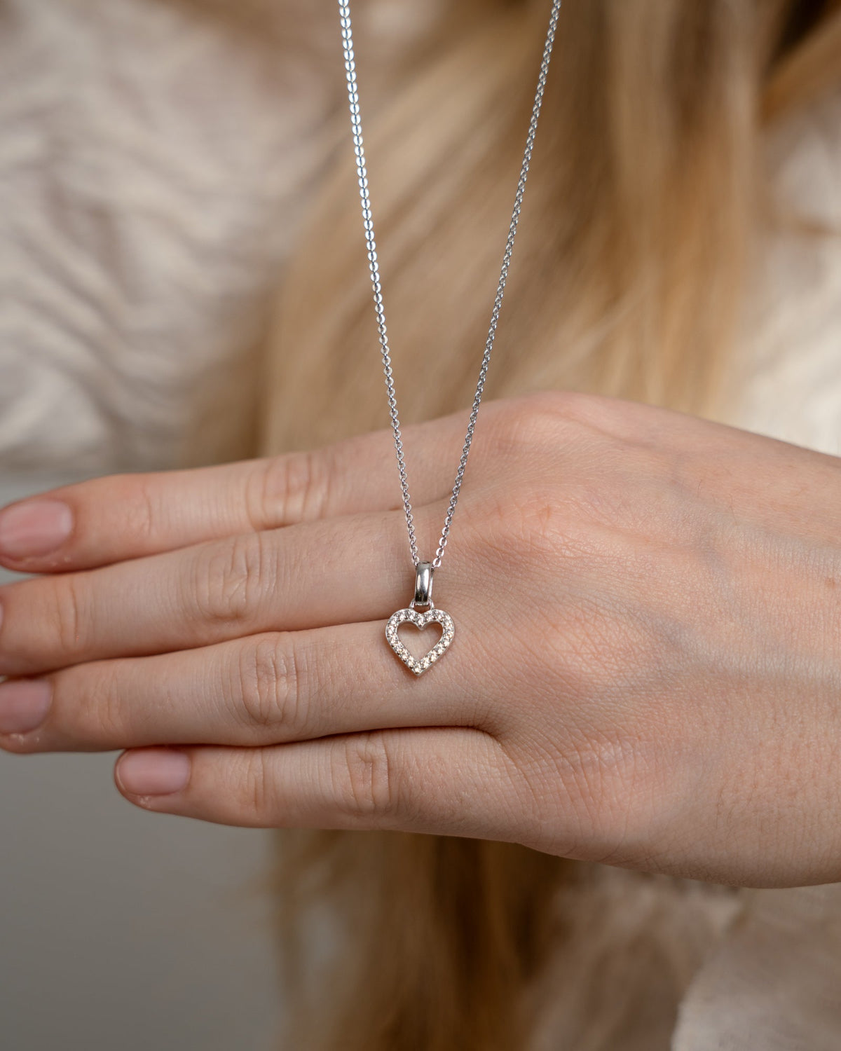 Christina Shimmery Heart vedhæng i sølv – billede 4