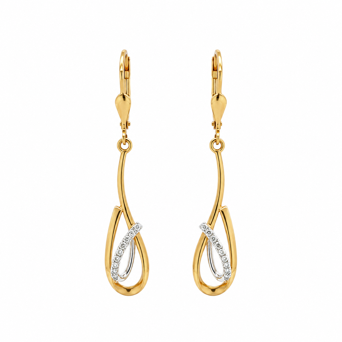 Classic Jewelry - 14 kt ørehænger med diamant i alt: 0,11