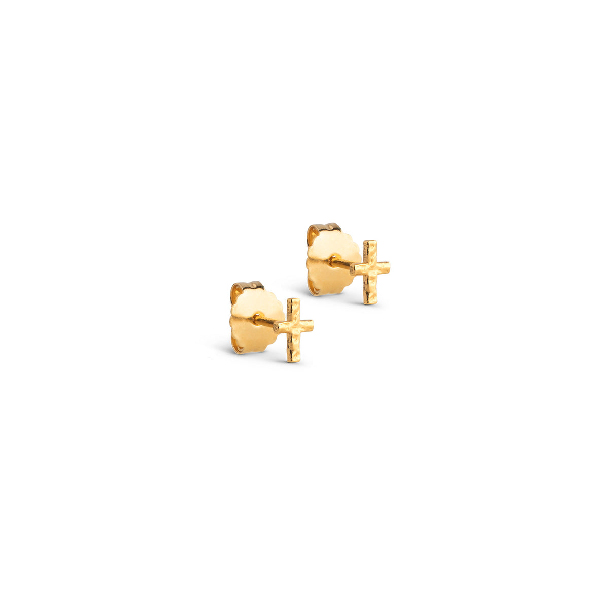 Enamel - Protective Cross - 18kt forgyldt sølv ørestikker- Model: E408G