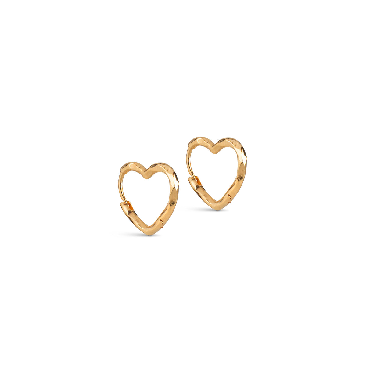 Enamel - Organic Heart Small 14mm - Forgyldt sølv creoler- Model: E413GM