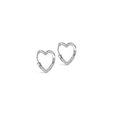 Enamel - Organic Heart Small 14mm - Sterling sølv creoler- Model: E413SM