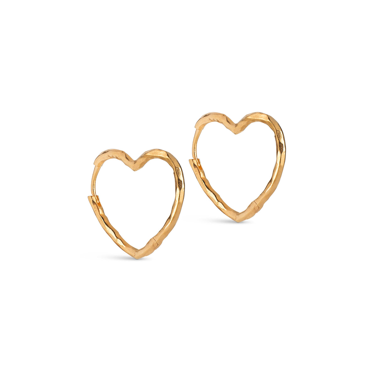Enamel - Organic Heart Small 22mm - Forgyldt sølv creoler- Model: E414GM