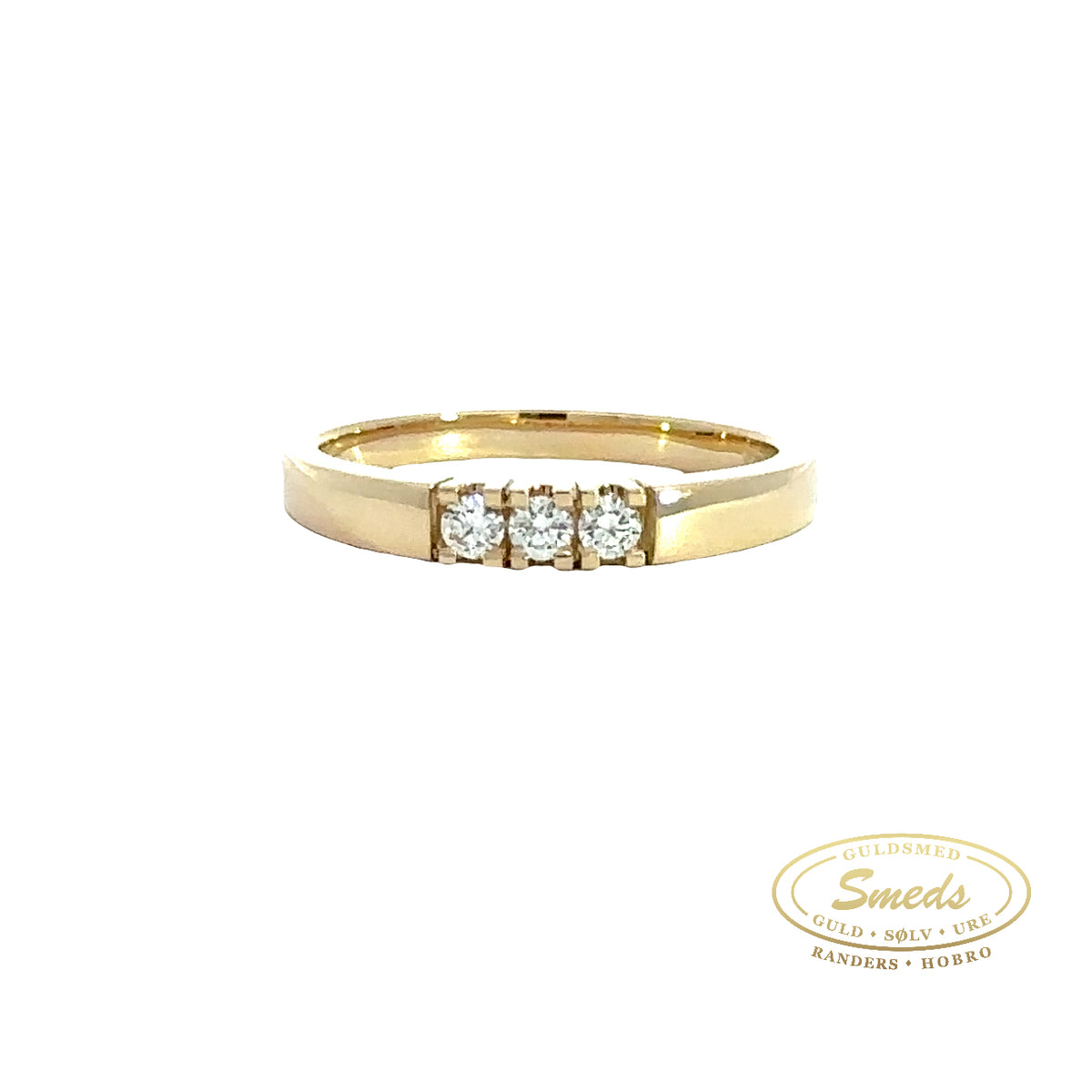 Amore - 14 kt. Guld alliancering med diamant, 3 x 0,05ct tw/si - Model: 40-22545