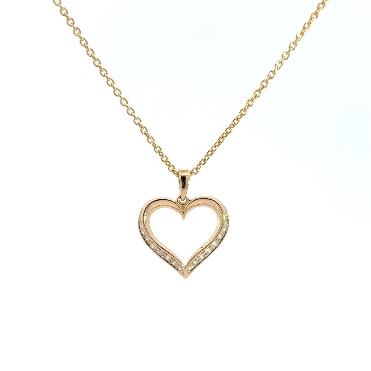 14 kt. Guld hjerte vedhæng -  med 0,13ct tw/si brillant - Model: 20-22158