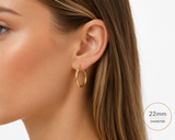 14 kt. guld klap creol, 28 mm - Model: 10-22171