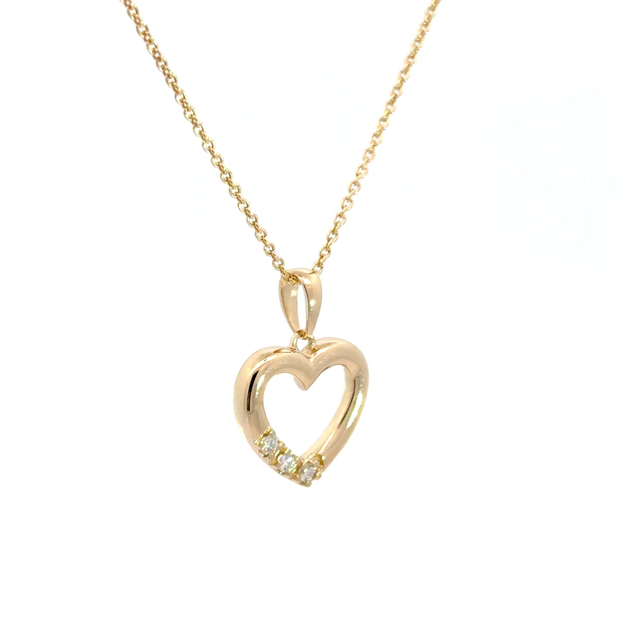 14KT. HJERTE VEDHÆNG MED DIAMANT - Model: 20-22155