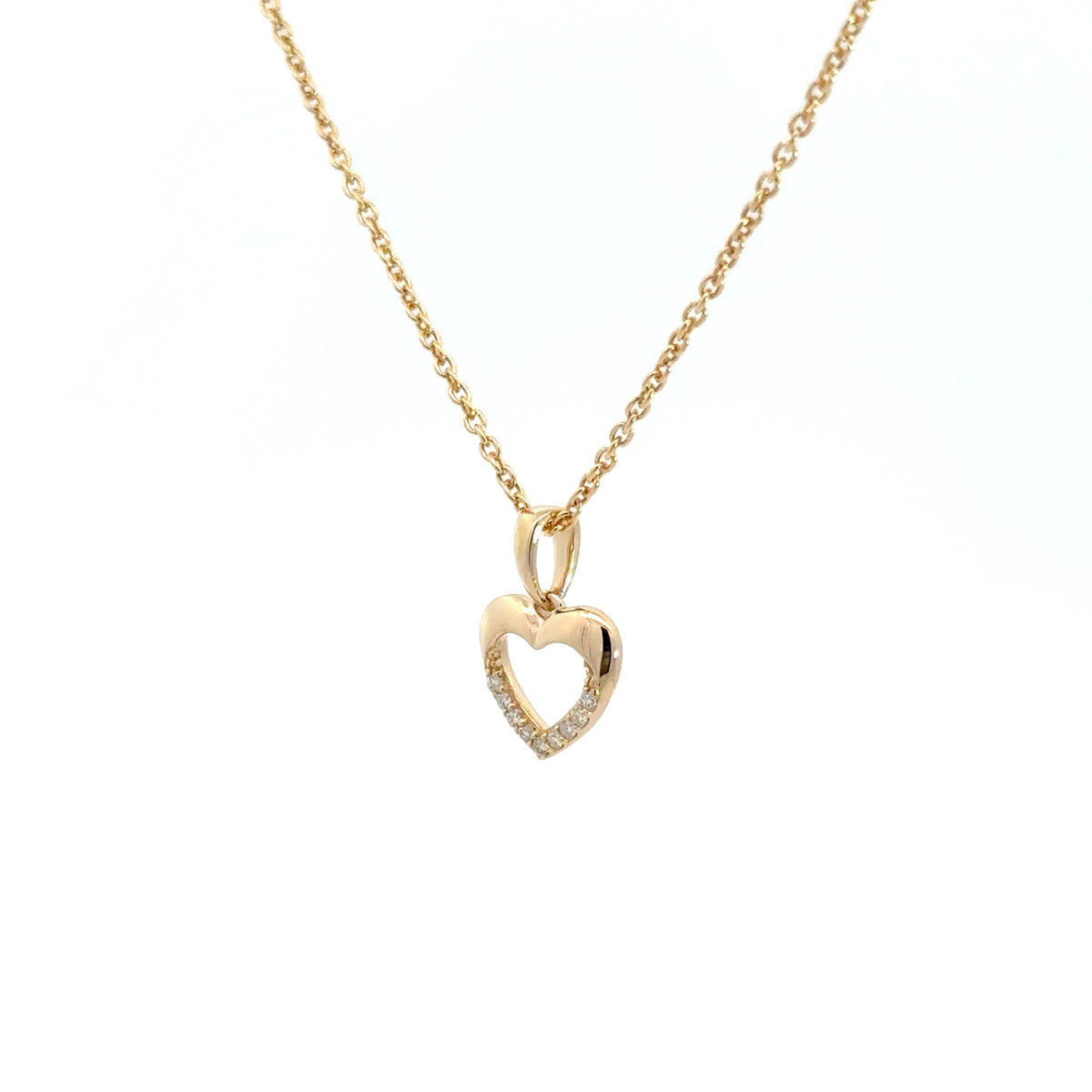 14 kt. Guld hjerte vedhæng -  med 0,045ct tw/si brillant - Model: 20-22164