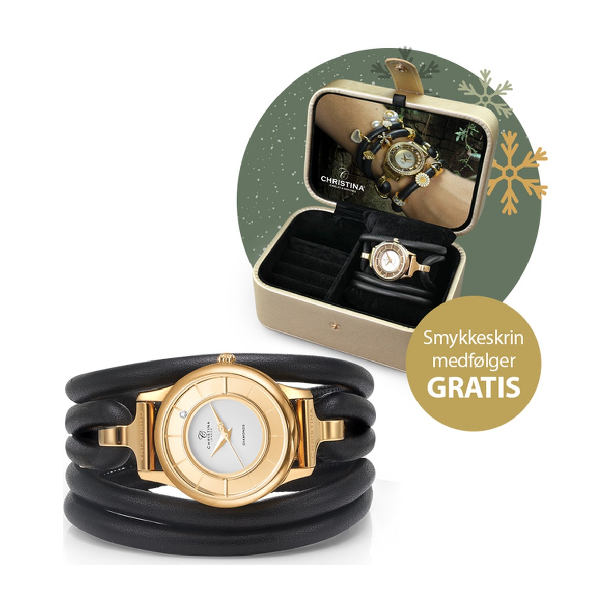 Christina Classic Celebrate dameur i forgyldt stål – model 645-GW6-CELEBRATE