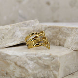 Sintridou - Ring med kugler i tre rækker i forgyldt stål - Model: ST710017