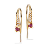 Kleopatra Queen ørebøjler rødguld rubin + 0,05 H-W/SI 14 kt - Model: 1545,05RU