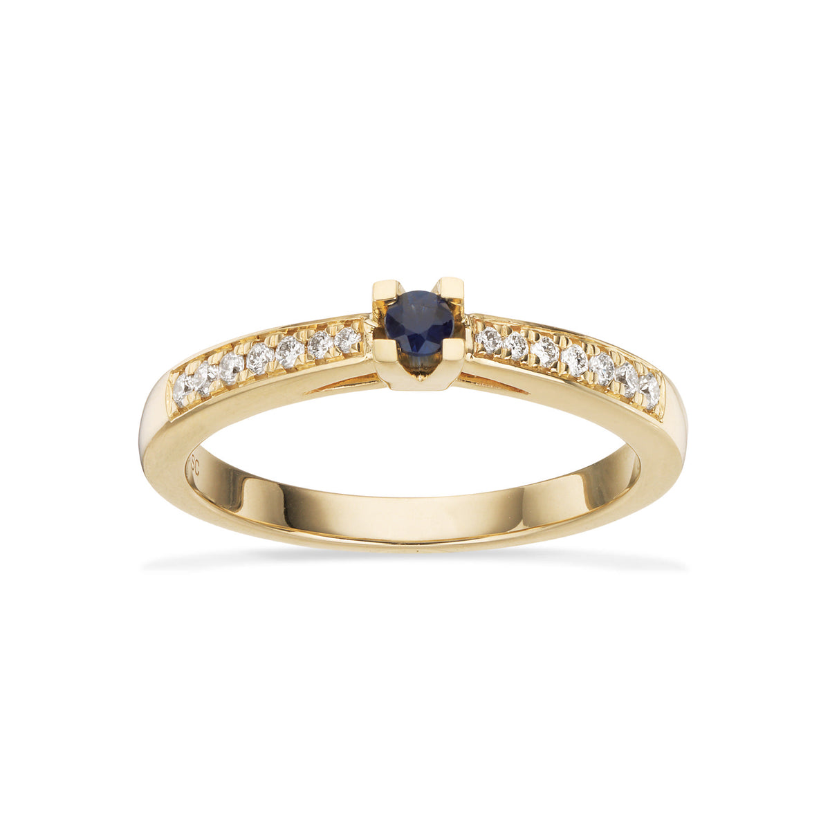 Kleopatra Queen ring rødguld safir + 0,12 H-W/SI 14 kt - Model: 7535,12SA