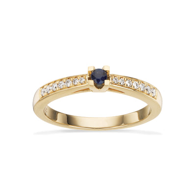 Kleopatra Queen ring rødguld safir + 0,12 H-W/SI 14 kt - Model: 7535,12SA