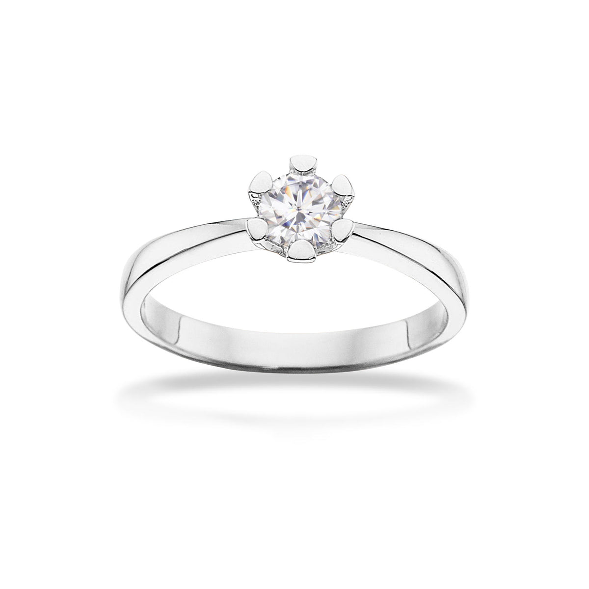 Vida ring hvidguld 0,35 H-W/P1 14 kt - Model: 7816,35