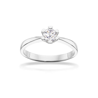 Vida ring hvidguld 0,35 H-W/P1 14 kt - Model: 7816,35