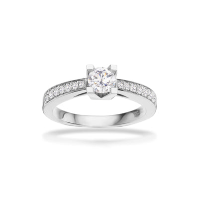 Kleopatra Queen ring hvidguld 0,40 + 0,13 H-W/SI 14 kt - Model: 7536,53