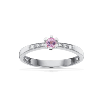 Vida Darling ring hvidguld 0,10 pink safir + 0,04H-W/P1 14 kt - Model: 7826,10PS