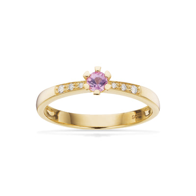 Vida Darling ring rødguld 0,10 pink safir 0,04H-W/P1 8 kt - Model: 7823,10PS
