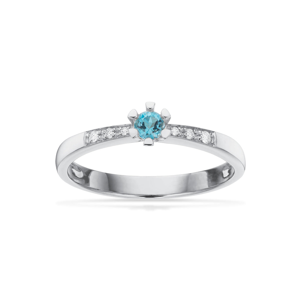 Vida Darling ring hvidguld 0,10 blå topas + 0,04H-W/P1 14 kt - Model: 7826,10BT