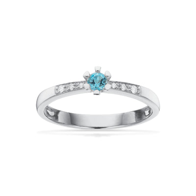 Vida Darling ring hvidguld 0,10 blå topas + 0,04H-W/P1 14 kt - Model: 7826,10BT