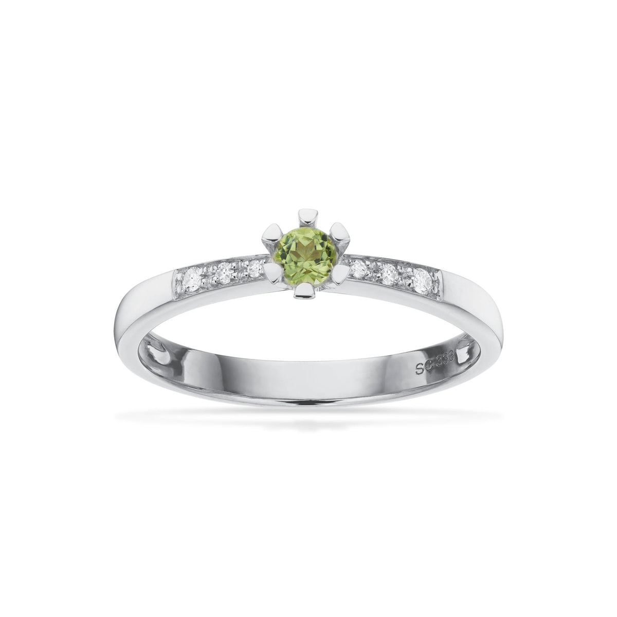 Vida Darling ring hvidguld 0,10 peridot + 0,04H-W/P1 8 kt - Model: 7824,10GP