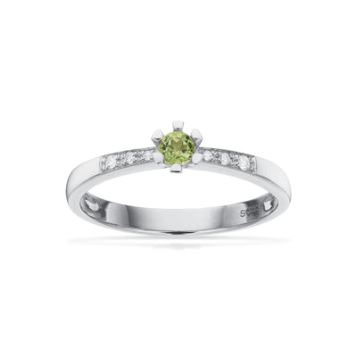 Vida Darling ring hvidguld 0,10 peridot + 0,04H-W/P1 8 kt - Model: 7824,10GP