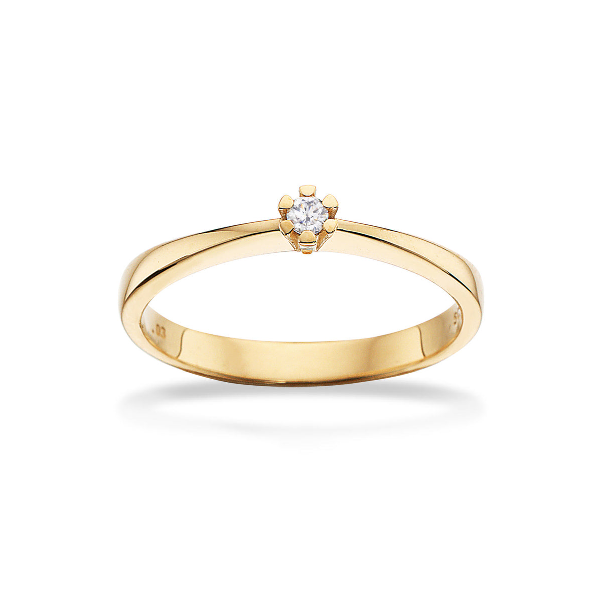 Vida ring rødguld 0,03 H-W/P1 14 kt - Model: 7815,03