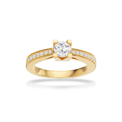 Kleopatra Queen ring rødguld 0,40 + 0,13 H-W/SI 14 kt - Model: 7535,53