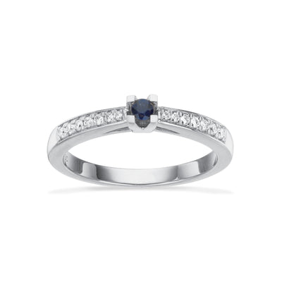 Kleopatra Queen ring hvidguld safir + 0,12 H-W/SI 14 kt - Model: 7536,12SA