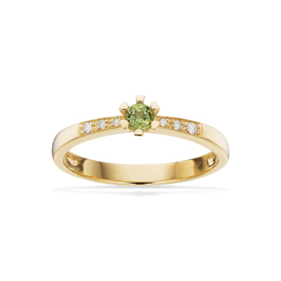 Vida Darling ring rødguld 0,10 peridot + 0,04H-W/P1 14 kt - Model: 7825,10GP