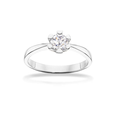 Vida ring hvidguld 0,50 H-W/P1 14 kt - Model: 7816,50