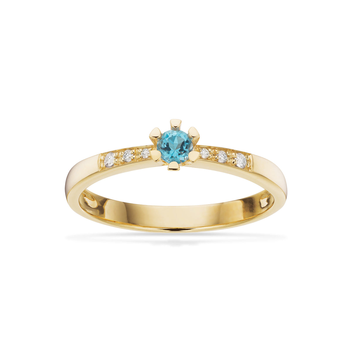 Vida Darling ring rødguld 0,10 blå topas + 0,04H-W/P1 14 kt - Model: 7825,10BT