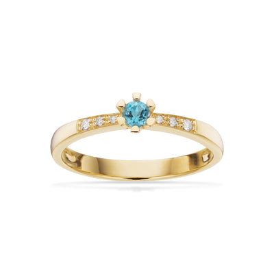 Vida Darling ring rødguld 0,10 blå topas + 0,04H-W/P1 14 kt - Model: 7825,10BT
