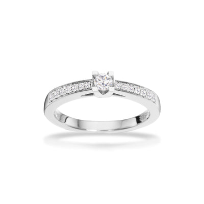 Kleopatra Queen ring hvidguld 0,10 + 0,12 H-W/SI 14 kt - Model: 7536,22