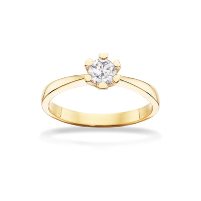 Vida ring rødguld 0,35 H-W/P1 14 kt - Model: 7815,35