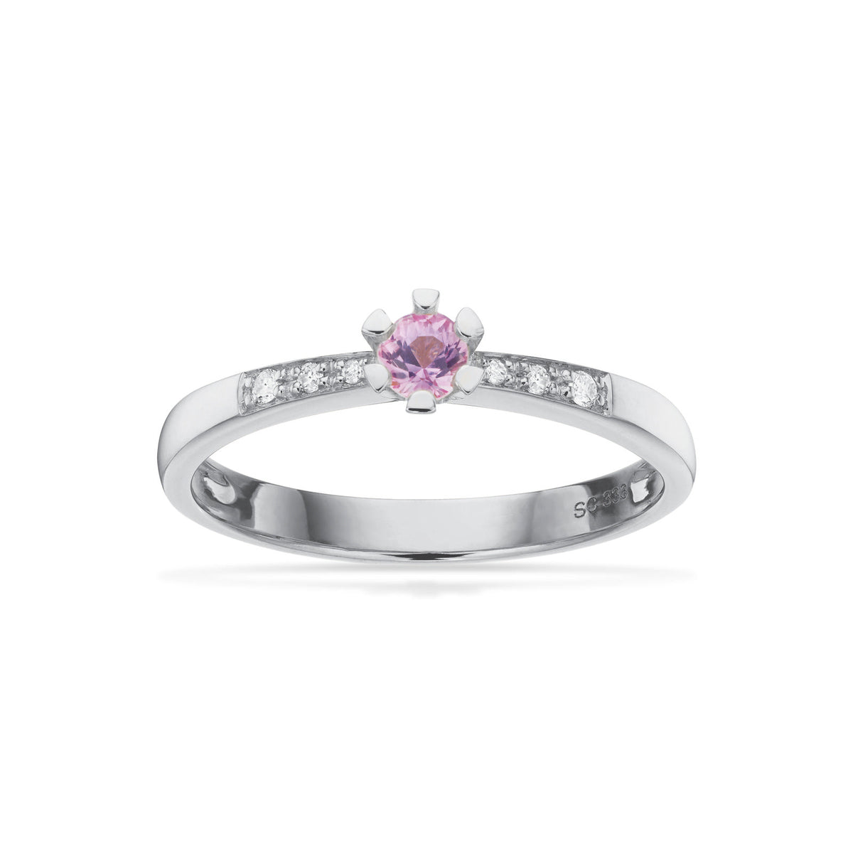 Vida Darling ring hvidguld 0,10 pink safir 0,04H-W/P1 8 kt - Model: 7824,10PS