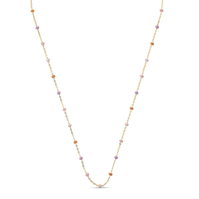 Enamel - LOLA "Blush", halskæde, sølv forgyldt - Model: N55G-Blush