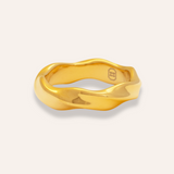 Sintridou - Ring med twistet overflade i forgyldt stål - Model: ST710018