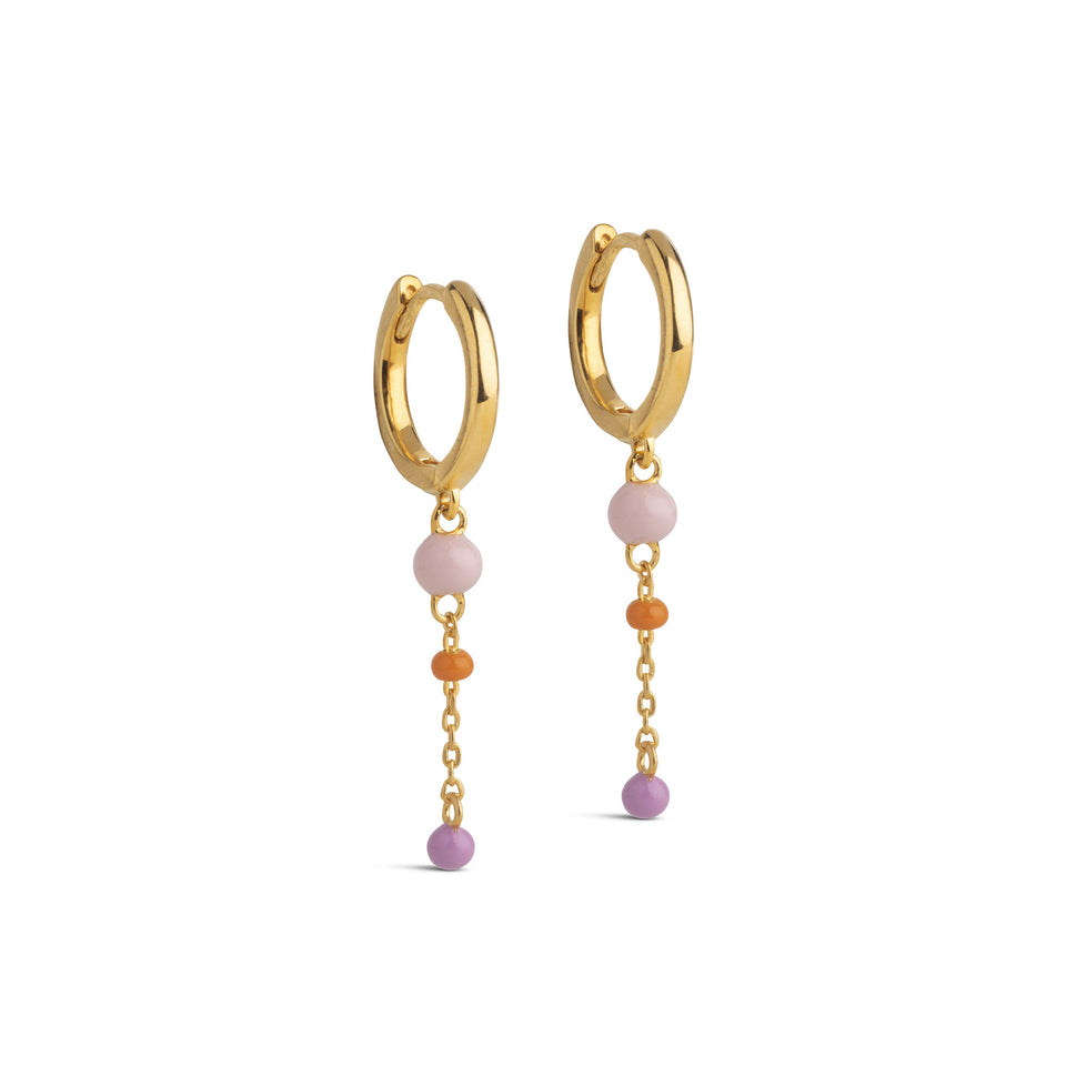 Enamel - Forgyldt sølv Lola Bold Blush ørering med emalje - Model: E424G-Blush