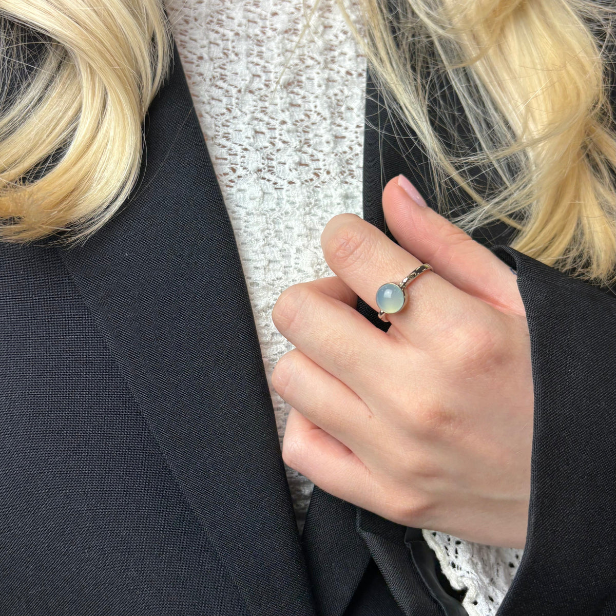 Christina Blue Chalcedony ring i sølv – model 800-3.26.A – billede 2
